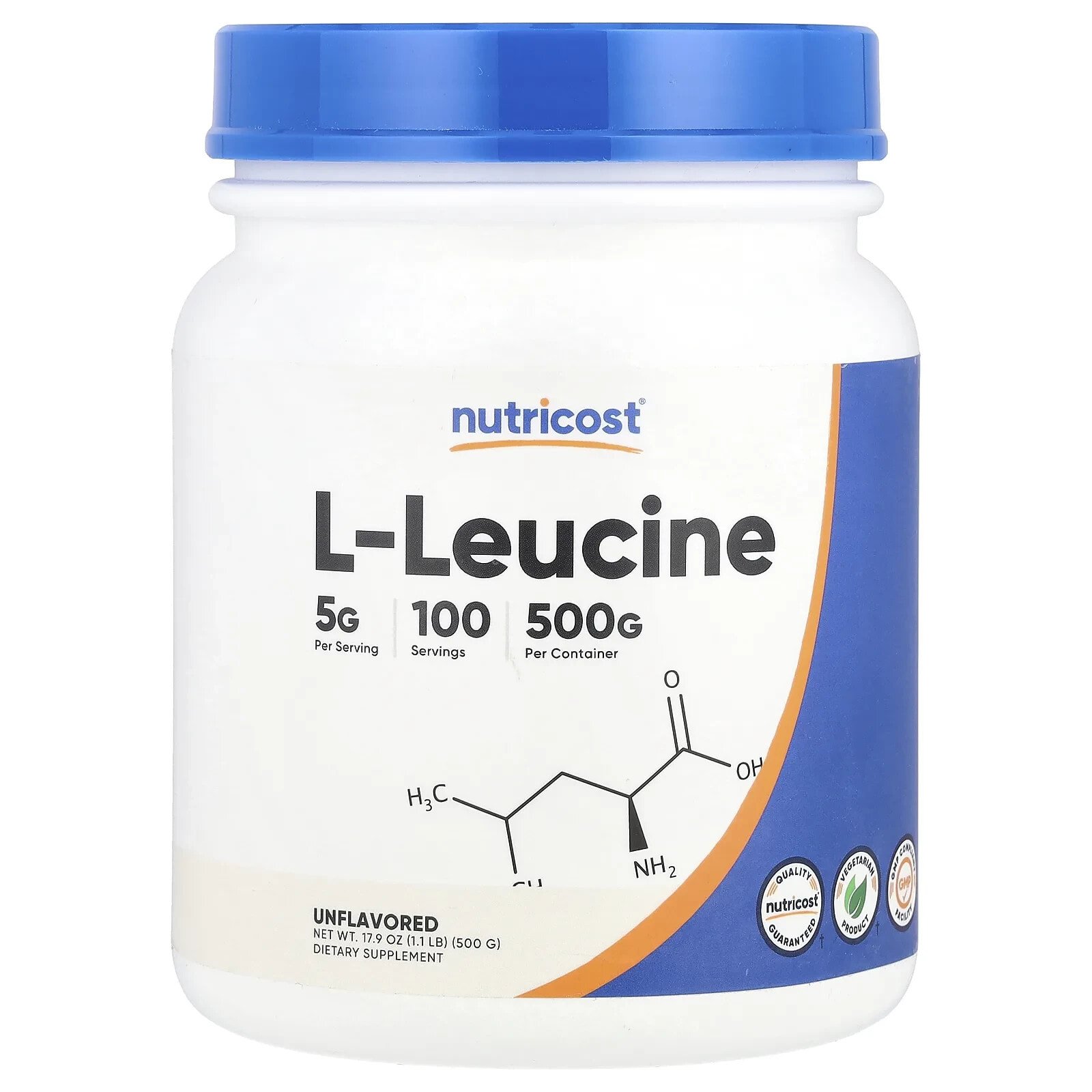 L-Leucine, Unflavored, 17.9 oz (500 g)