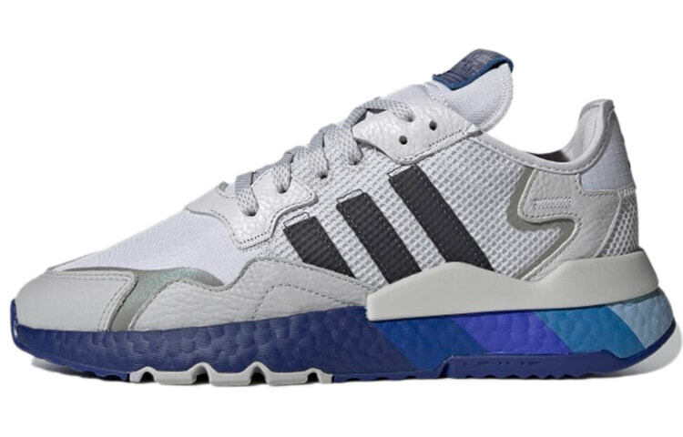 adidas originals Nite Jogger 合成革 经典Logo 防滑耐磨透气 低帮 生活休闲鞋 男女同款 灰黑蓝