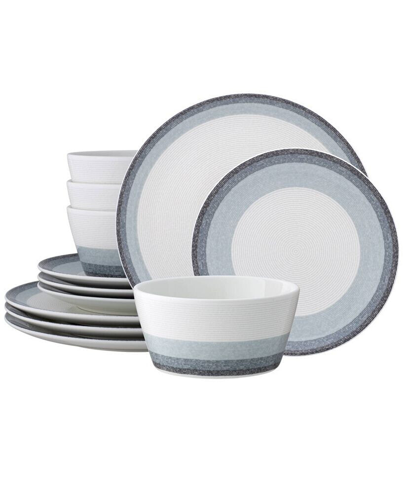 Colorscapes Layers 12 Piece Coupe Dinnerware Set