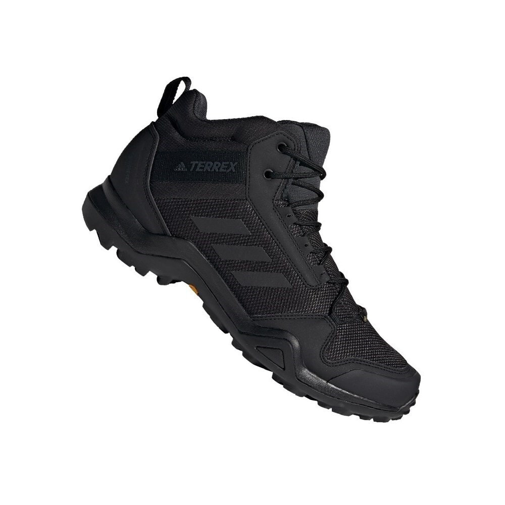 Мужские кроссовки спортивные треккинговые черные текстильные высокие демисезонные Adidas Terrex AX3 Mid Gtx