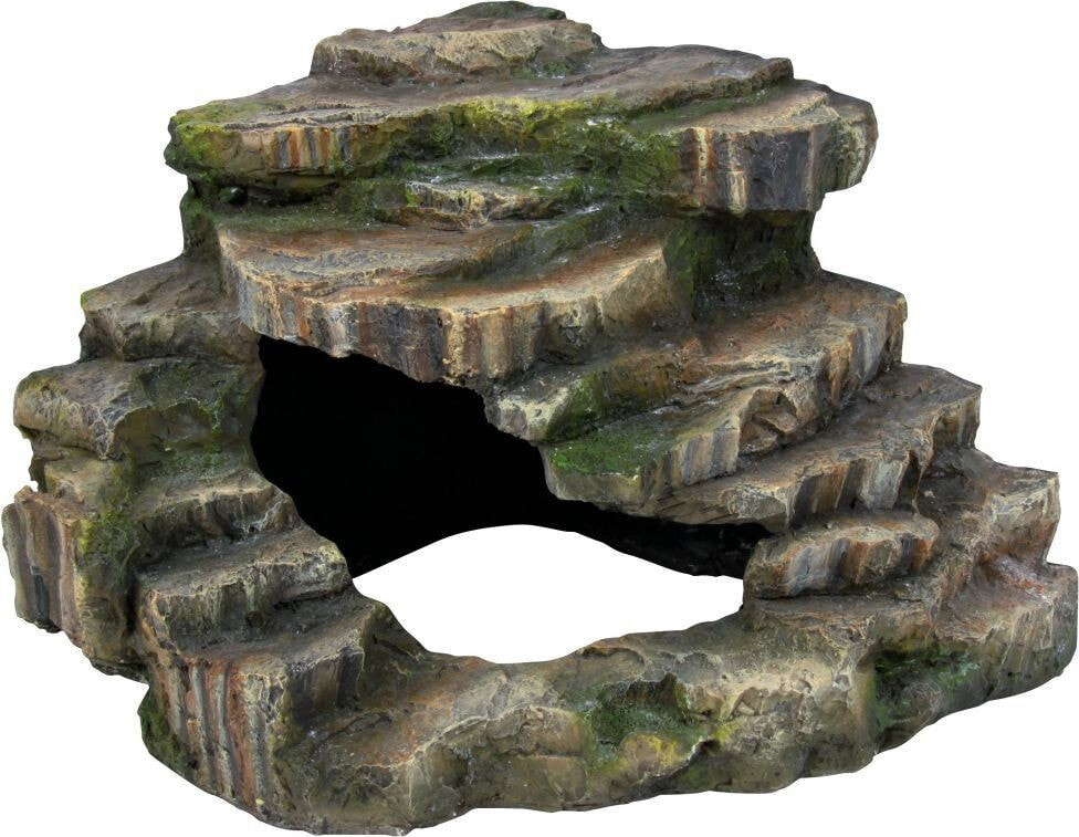 Декор для аквариума Trixie Skałka narożna z jaskinia i platformą 26×20×26 cm