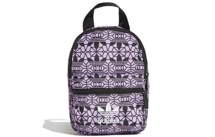 adidas originals 阿迪达斯 三叶草 满印logo印花小书包双肩背包 迷你 紫色 / Рюкзак Backpack Adidas Originals FL9684