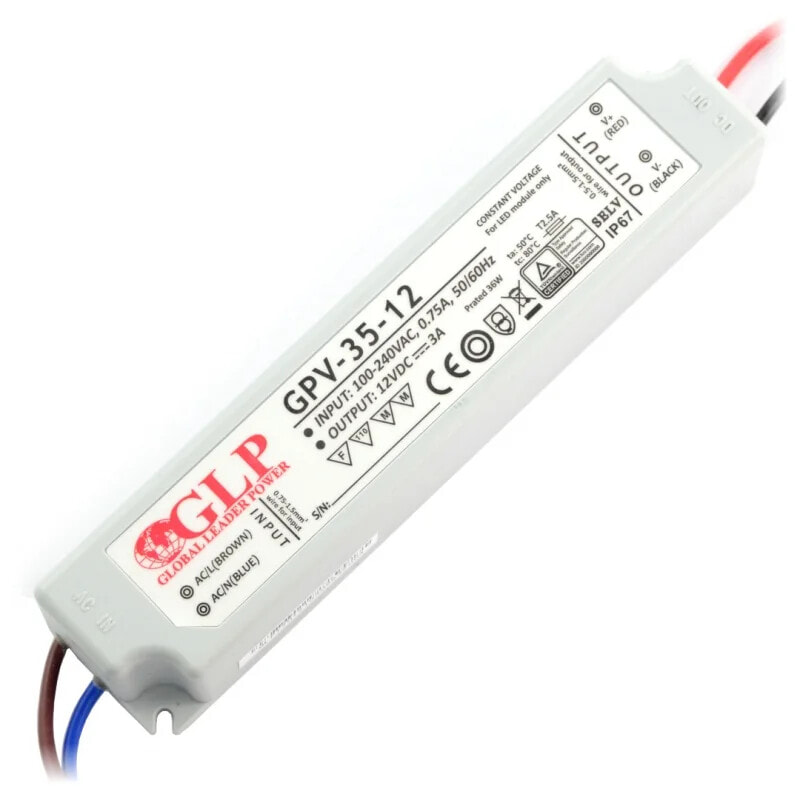 Power supply GPV-35-12 for LED strip - 12V / 3A / 36W - waterproof