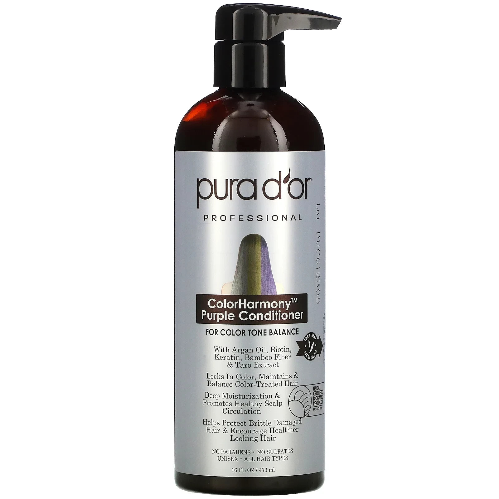 Pura D'or ColorHarmony Purple Conditioner Кондиционер помогает поддерживать яркость окрашенных волос 473 мл