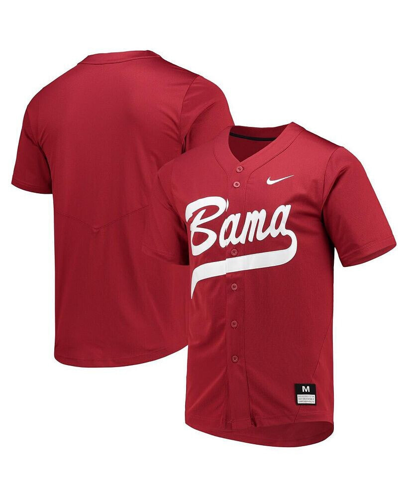 Nike men's Crimson Alabama Crimson Tide Full-Button Replica Softball Jersey