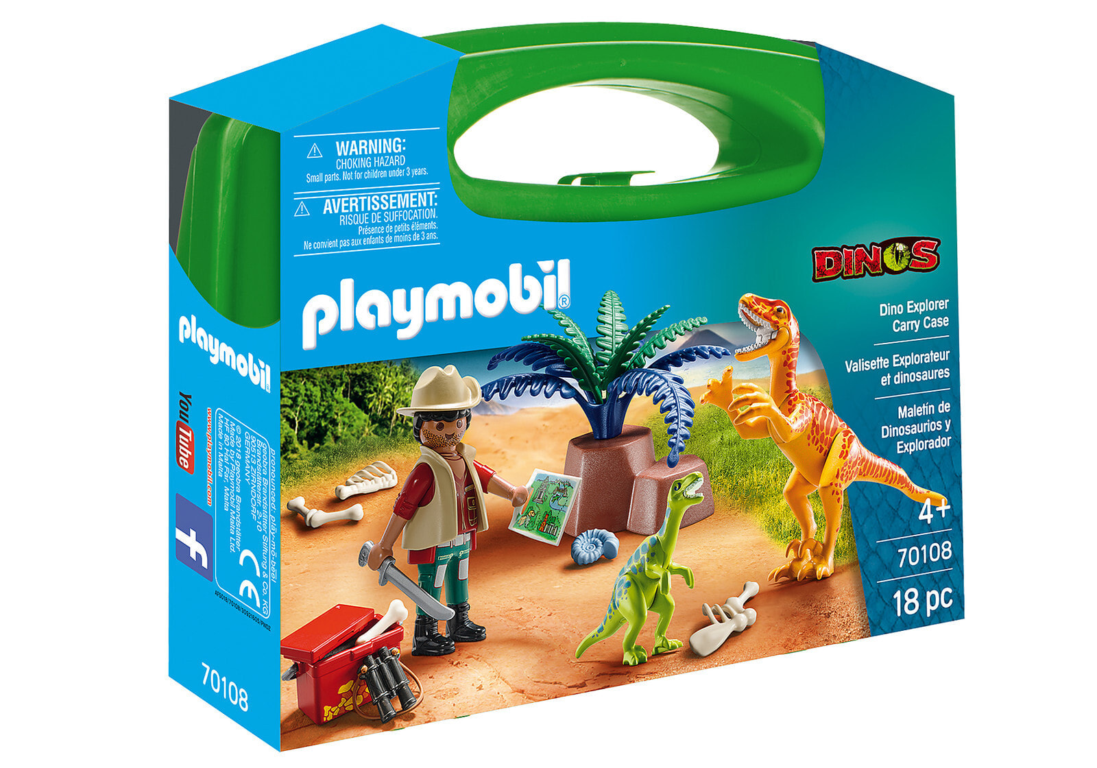Детский игровой набор и фигурка из дерева geobra Brandstätter GmbH & Co. KG Playmobil Dinos Dino Explorer Carry Case, 1 pc(s), Boy/Girl, 4 yr(s), Plastic, Multicolour