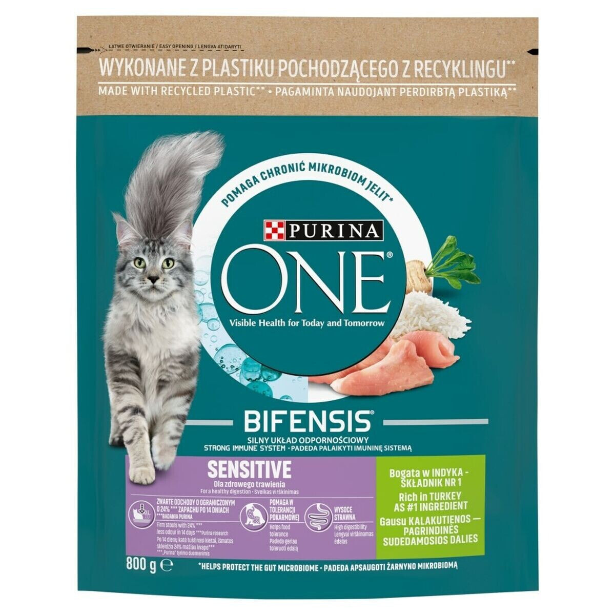 Cat food Purina One Bifensis Adult Sensitive Adult Turkey 800 g