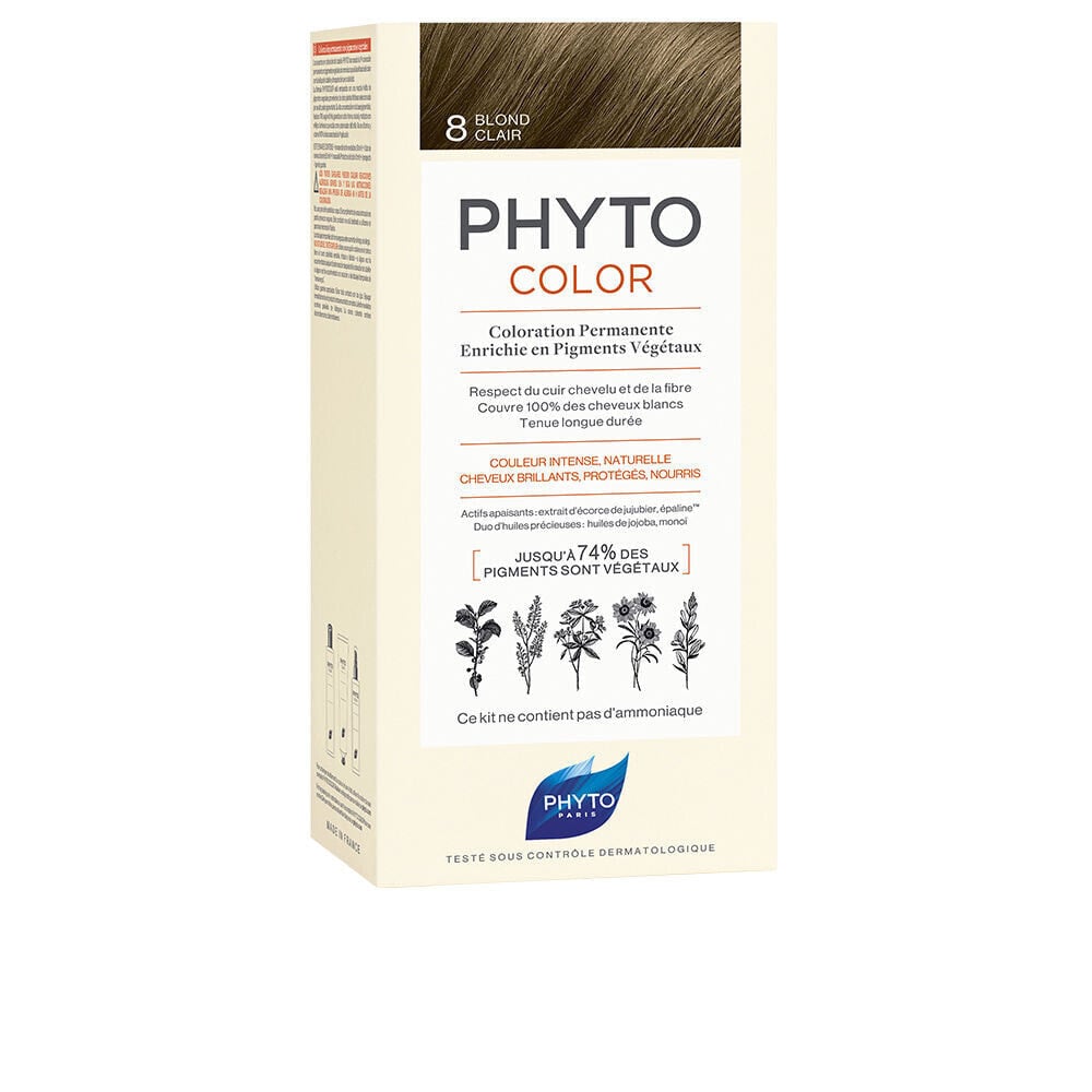 Phyto PhytoColor Permanent Color 8 Стойкая краска для волос, с растительными пигментами, оттенок светлый блонд