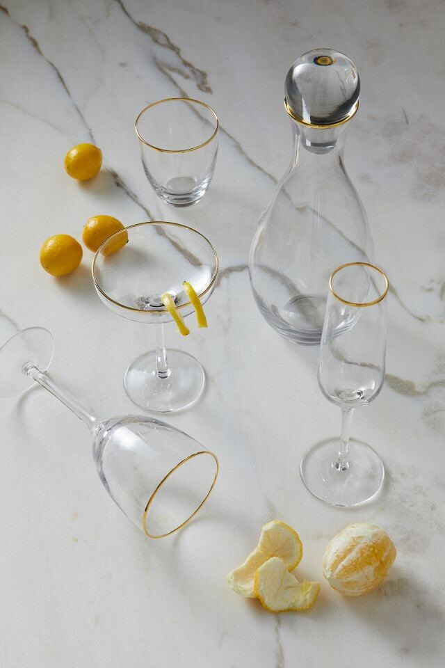 Clear glass/gold-colored