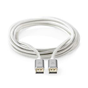 Nedis CCTB37014AL20 - 2 m - DisplayPort - DisplayPort - Male - Male - Silver