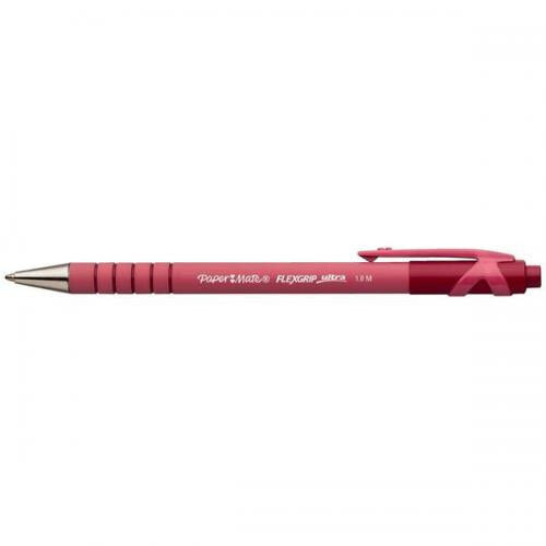 Papermate Flexgrip Ultra Красный Автоматическая нажимная шариковая ручка Средний 12 шт S0190413