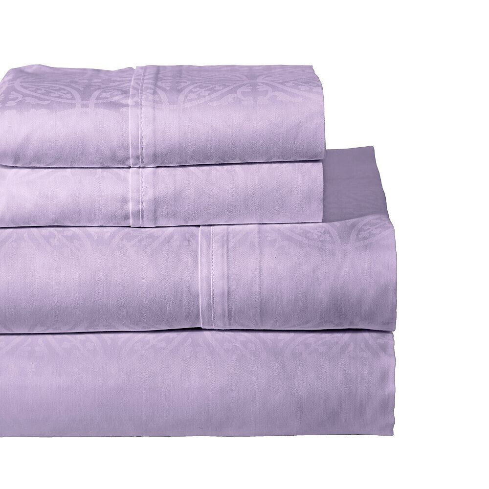 Pointehaven printed 300 Thread Count Cotton Sateen 4-Pc. Sheet Sets, King