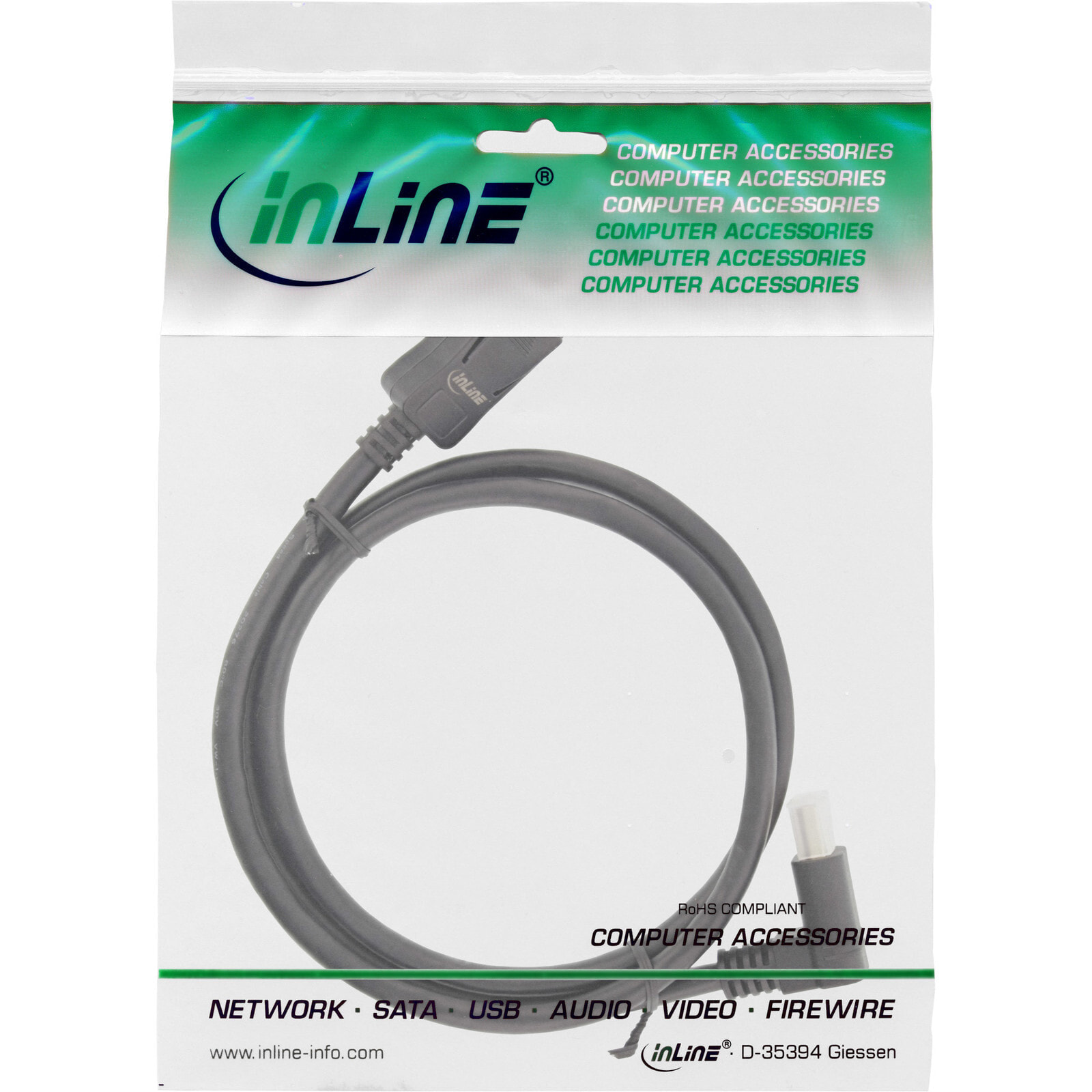 InLine 17151U DisplayPort кабель 1 m Черный