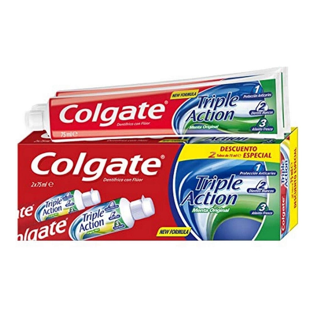 Зубная паста Колгейт мятная. Colgate Triple Action. Колгейт зубная паста тройное действие.