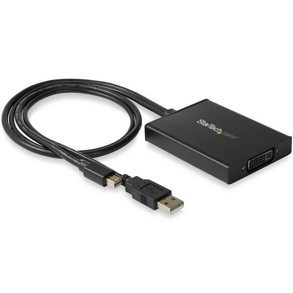 StarTech.com MDP2DVID2 видео кабель адаптер 0,358 m Mini DisplayPort + USB Type-A DVI-I Черный