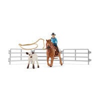 schleich Farm World Cowgirl Team Roping Fun 42577