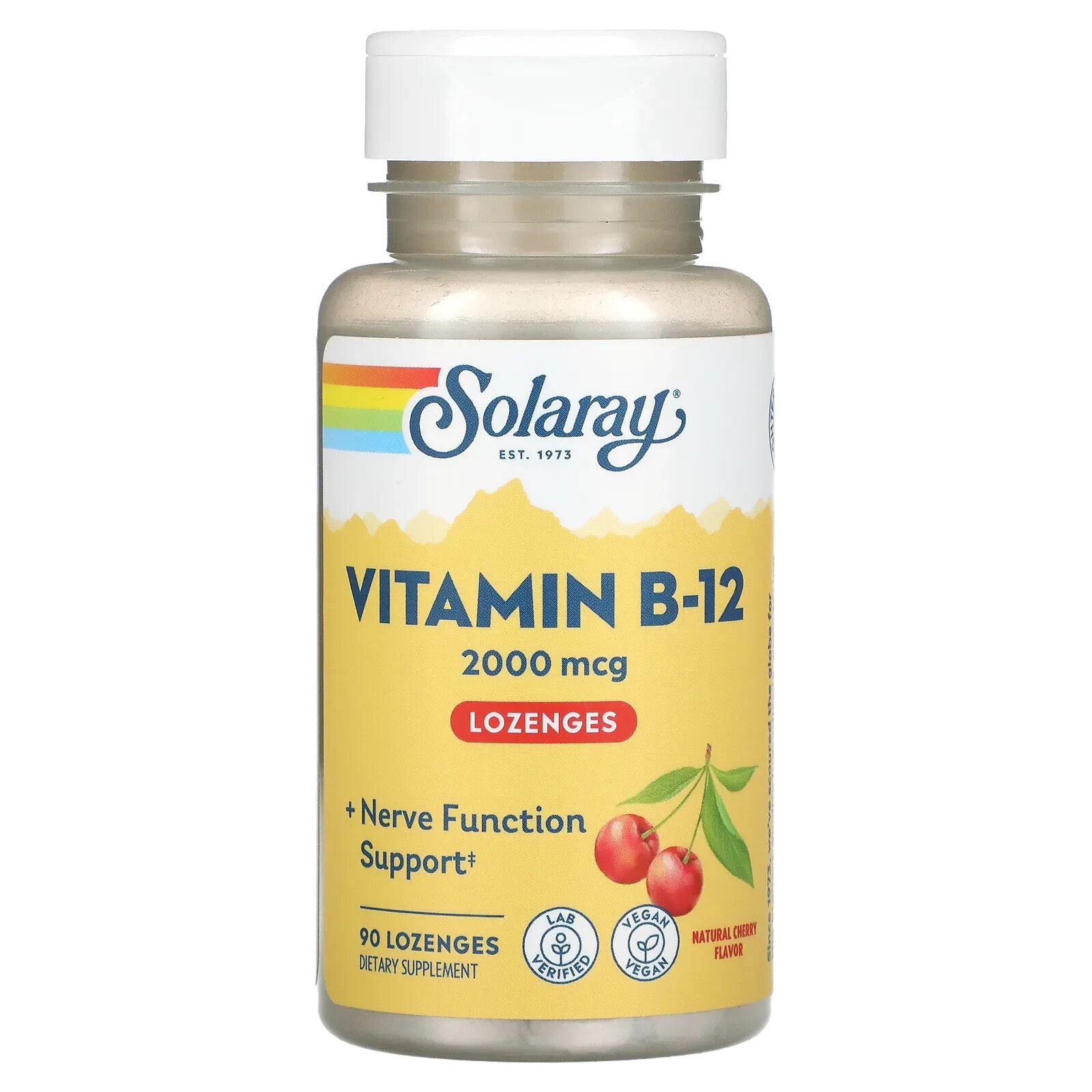 Vitamin B-12 with Folic Acid, Natural Cherry , 1,000 mcg, 90 Lozenges
