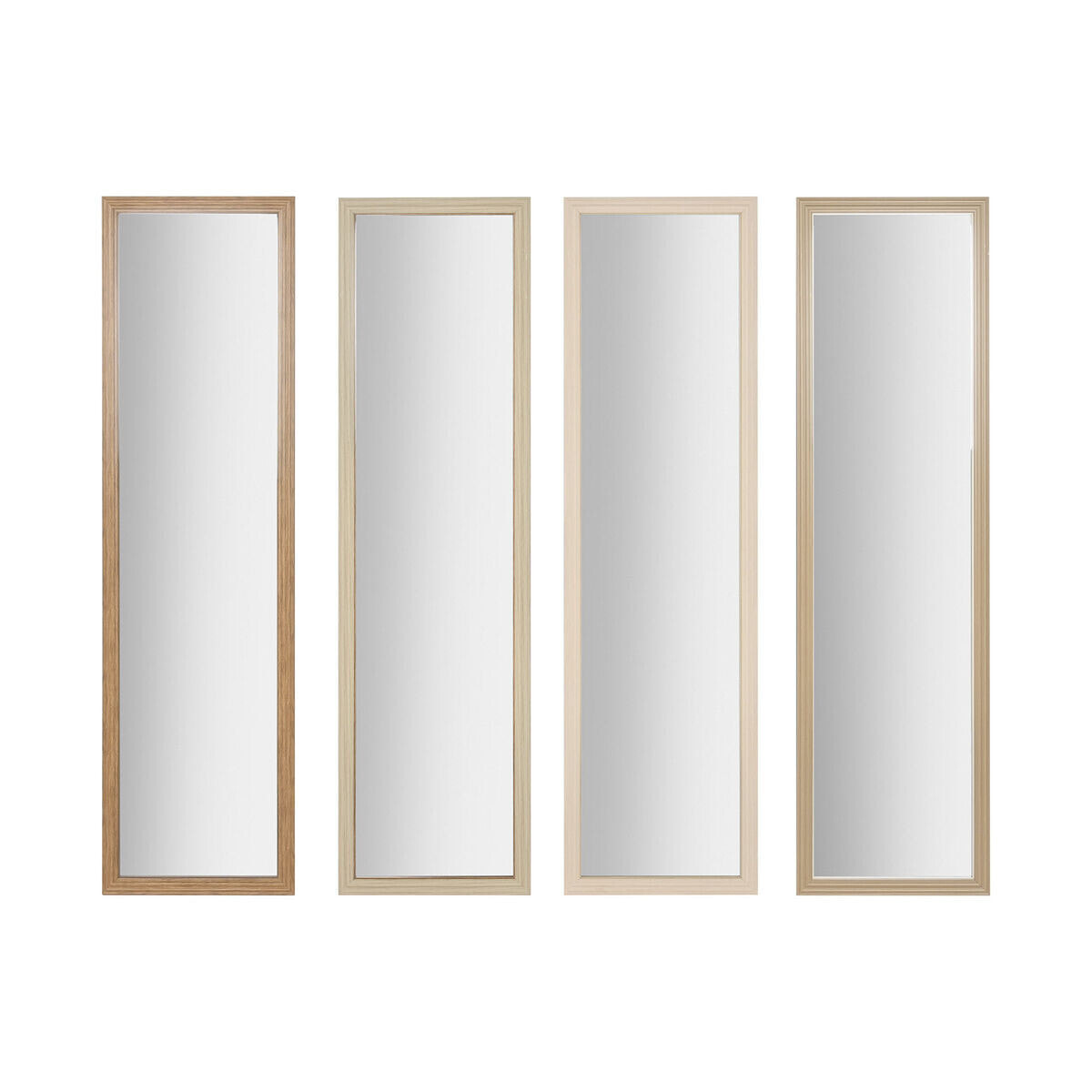 Wall mirror Home ESPRIT White Brown Beige Grey Crystal polystyrene 35 x 2 x 125 cm (4 Units)