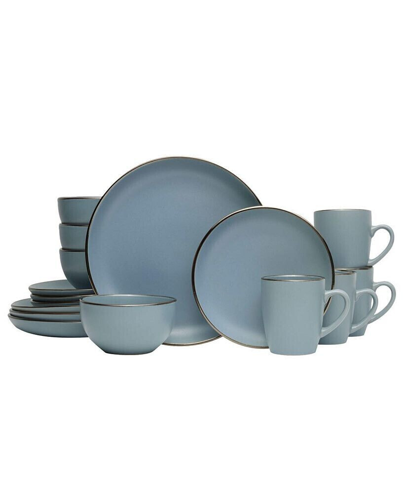 Hadlee Blue 16-Pc Dinnerware set, Service for 4