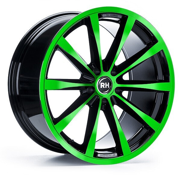 Колесный диск литой RH Alurad GT color polished - green 11x19 ET48 - LK5/130 ML71.5