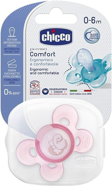 Chicco Smoczek silikonowy Physio Comfort 0-6m różowy (7491111)