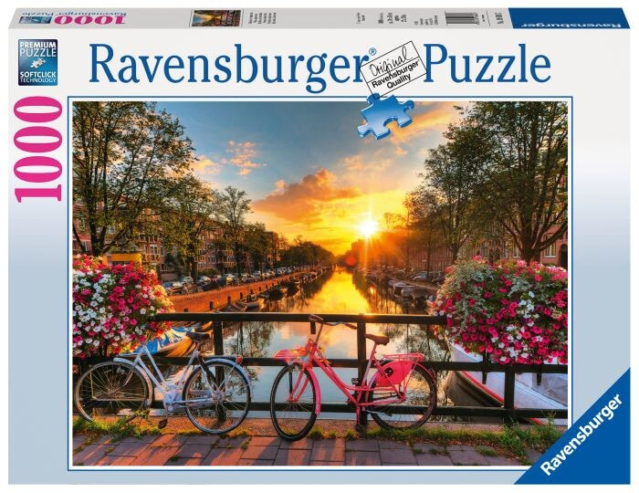 Пазл Ravensburger, с изображением Fahrräder in Amsterdam 1000 деталей