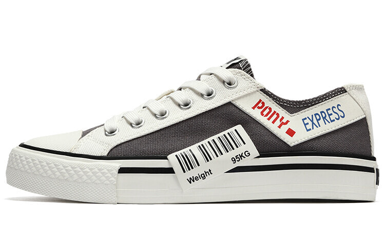 Pony Shooter Canvas Shoes Unisex Low-Top Iron Gray/White