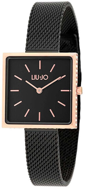Женские часы аналоговые квадратные черные Liu Jo