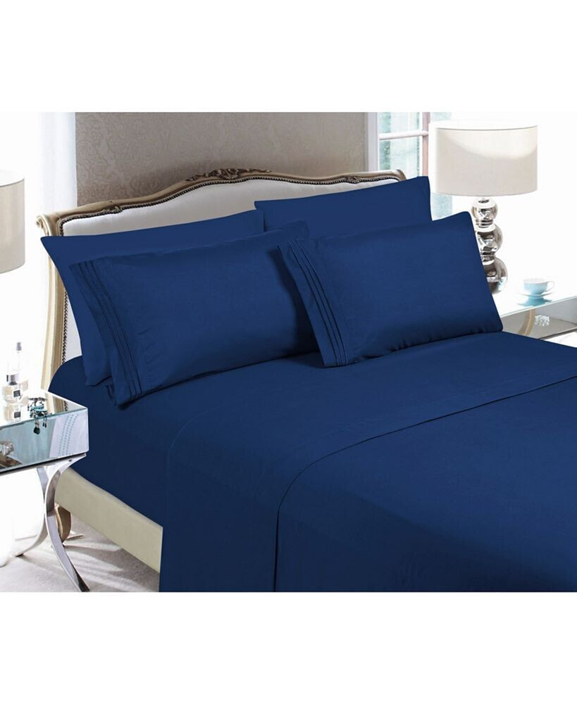 Elegant Comfort luxury Soft Solid 6 Pc. Sheet Set, California King
