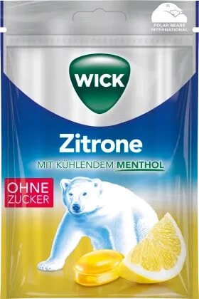 Bonbon, Zitrone mit Menthol, zuckerfrei, 72 g