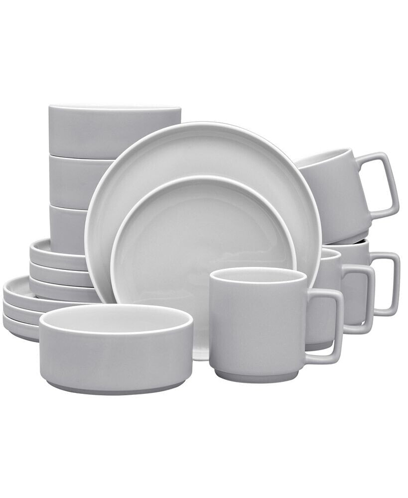 Noritake colorTrio Stax 16 Piece Dinnerware Set, Service for 4