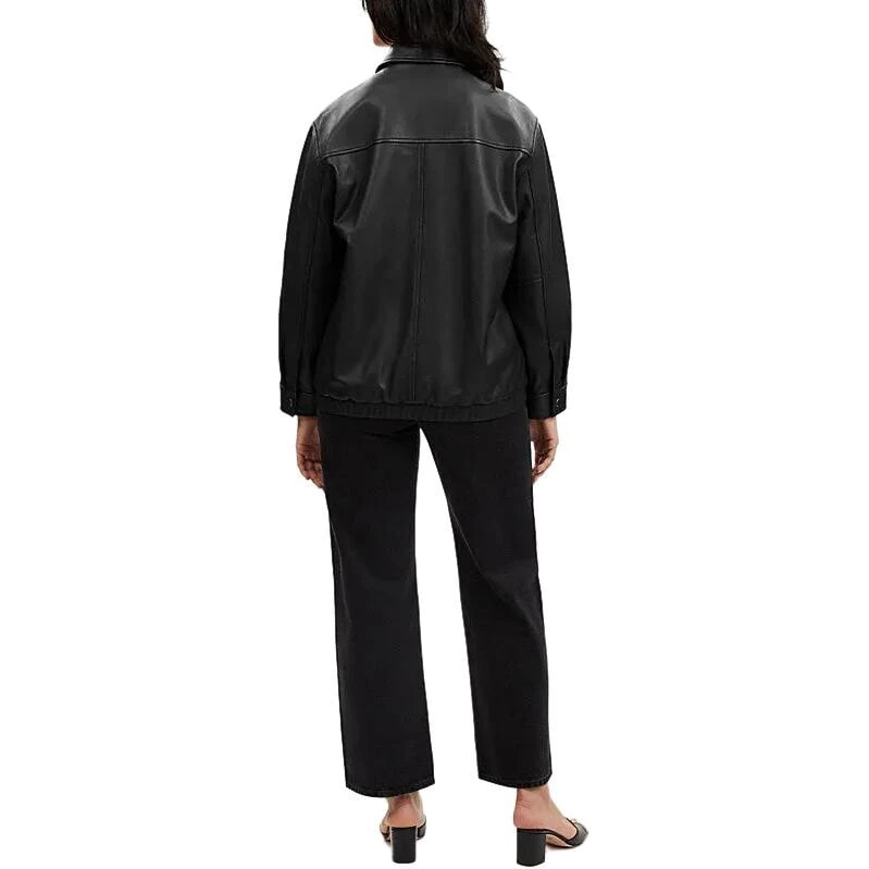 COACH SS24 Leather Jacket Women's Black