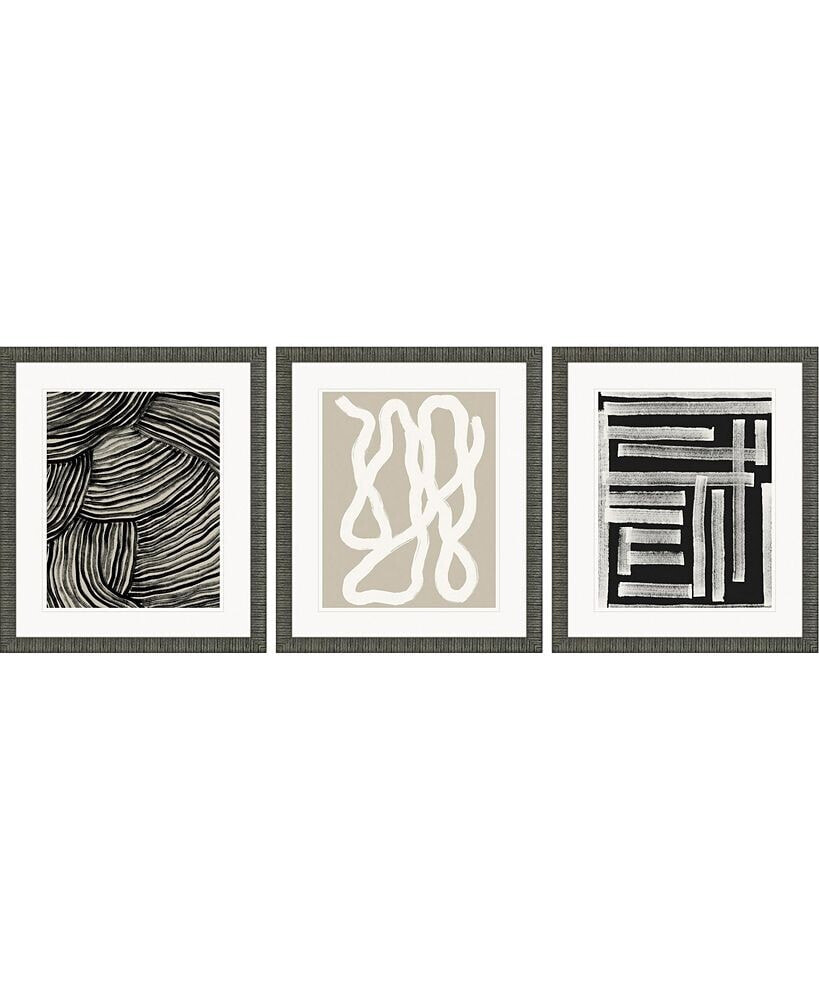 Paragon Picture Gallery naive Lines IV Framed Art, Set of 3