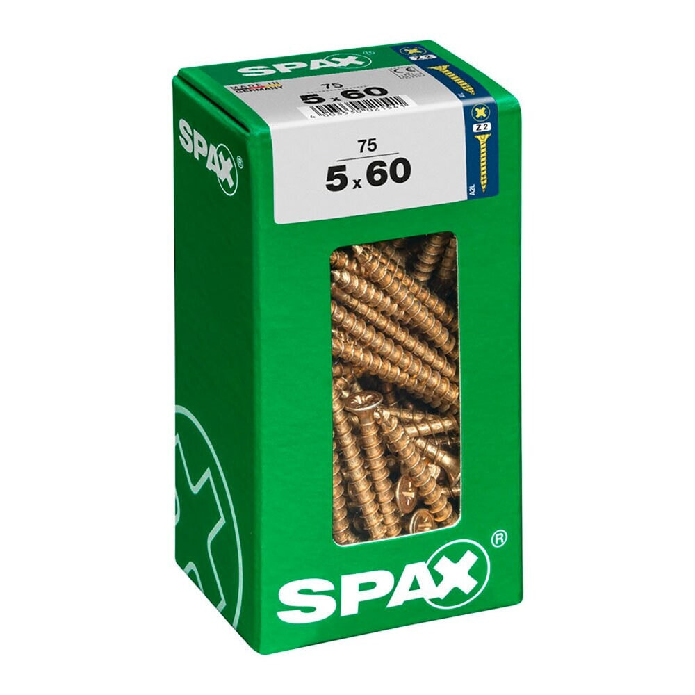 SPAX Yellox 5.0x60 mm Flat Head Wood Screw 75 Units