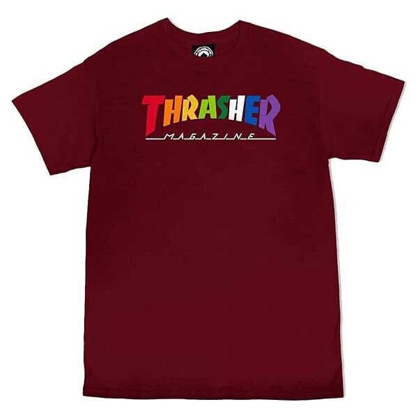 THRASHER Rainbow Maroon Short Sleeve T-Shirt