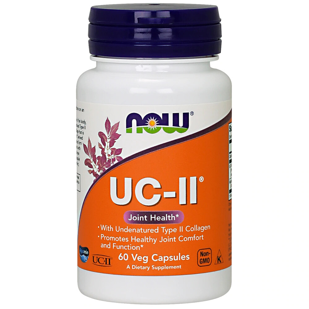 NOW UC-II Joint Health Неденатурированный коллаген II типа для здоровья суставов и соединительной ткани 60 вегетарианских капсул