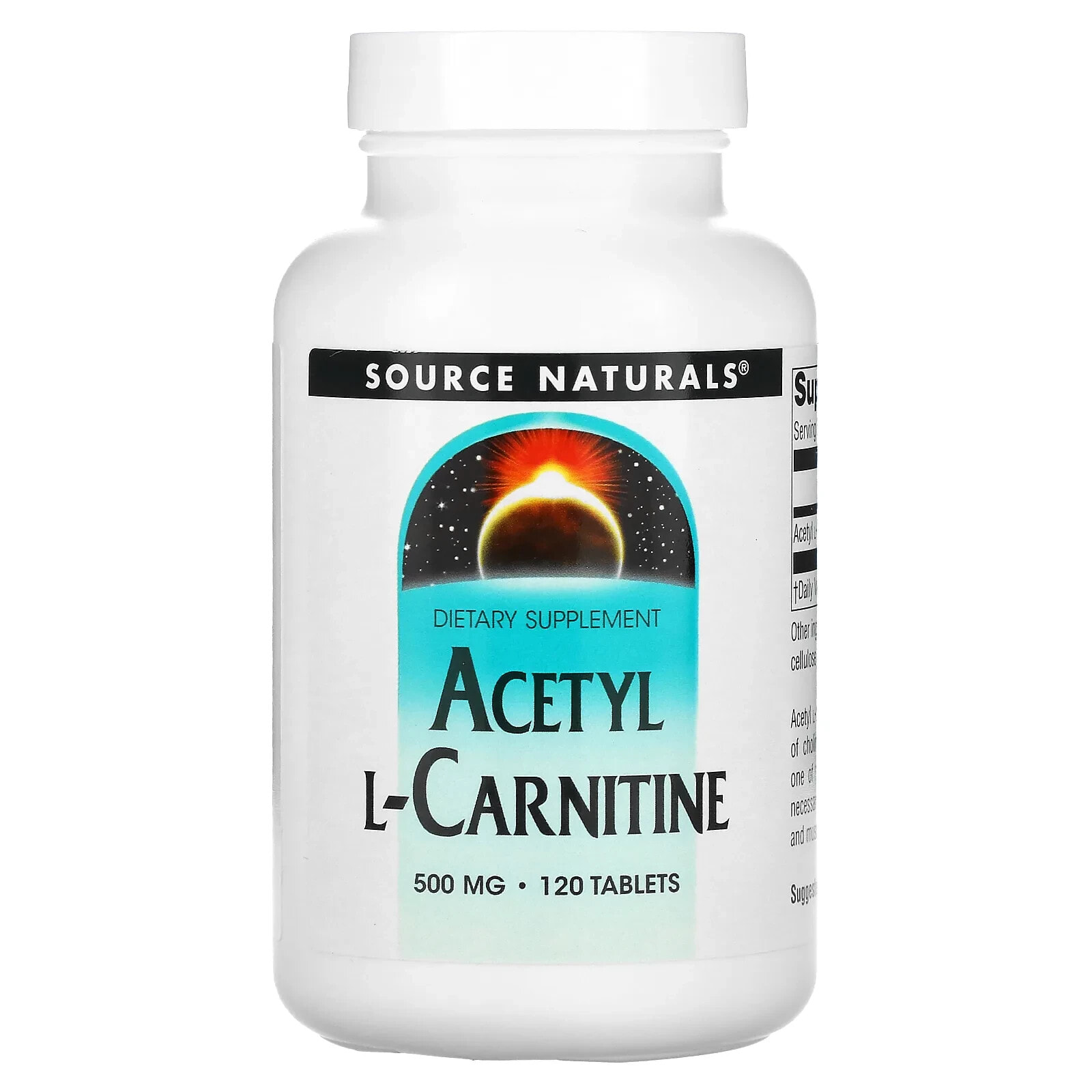 Source Naturals, Acetyl L-Carnitine, 500 mg, 60 Tablets