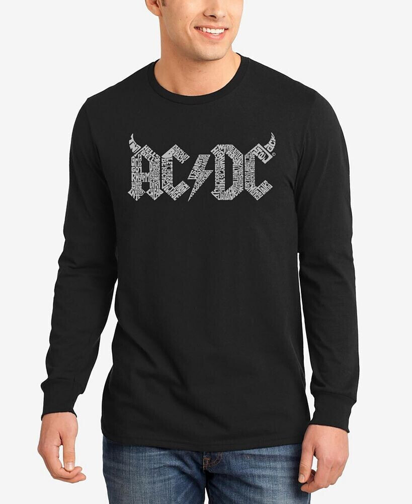 LA Pop Art men's Word Art Long Sleeve ACDC T-shirt