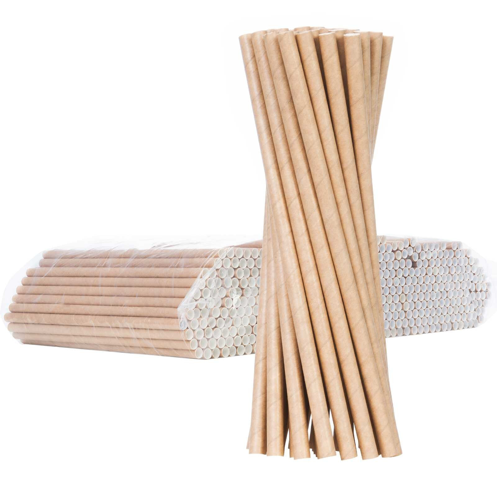 Paper straws BIO ecological PAPER STRAWS thick 8 / 205mm - brown 500 pcs.