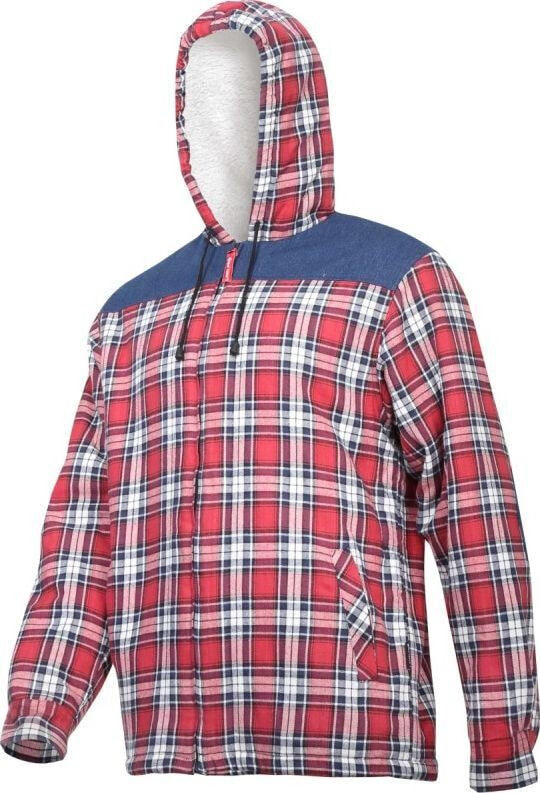 Lahti Pro red and navy blue insulated flannel shirt "2XL" (L4180705)