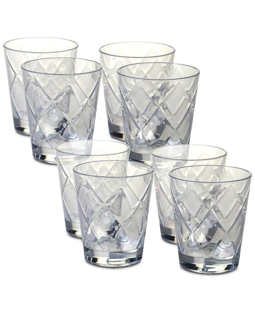 Certified International clear Diamond Acrylic 8-Pc. Double Old Fashioned Glass Set