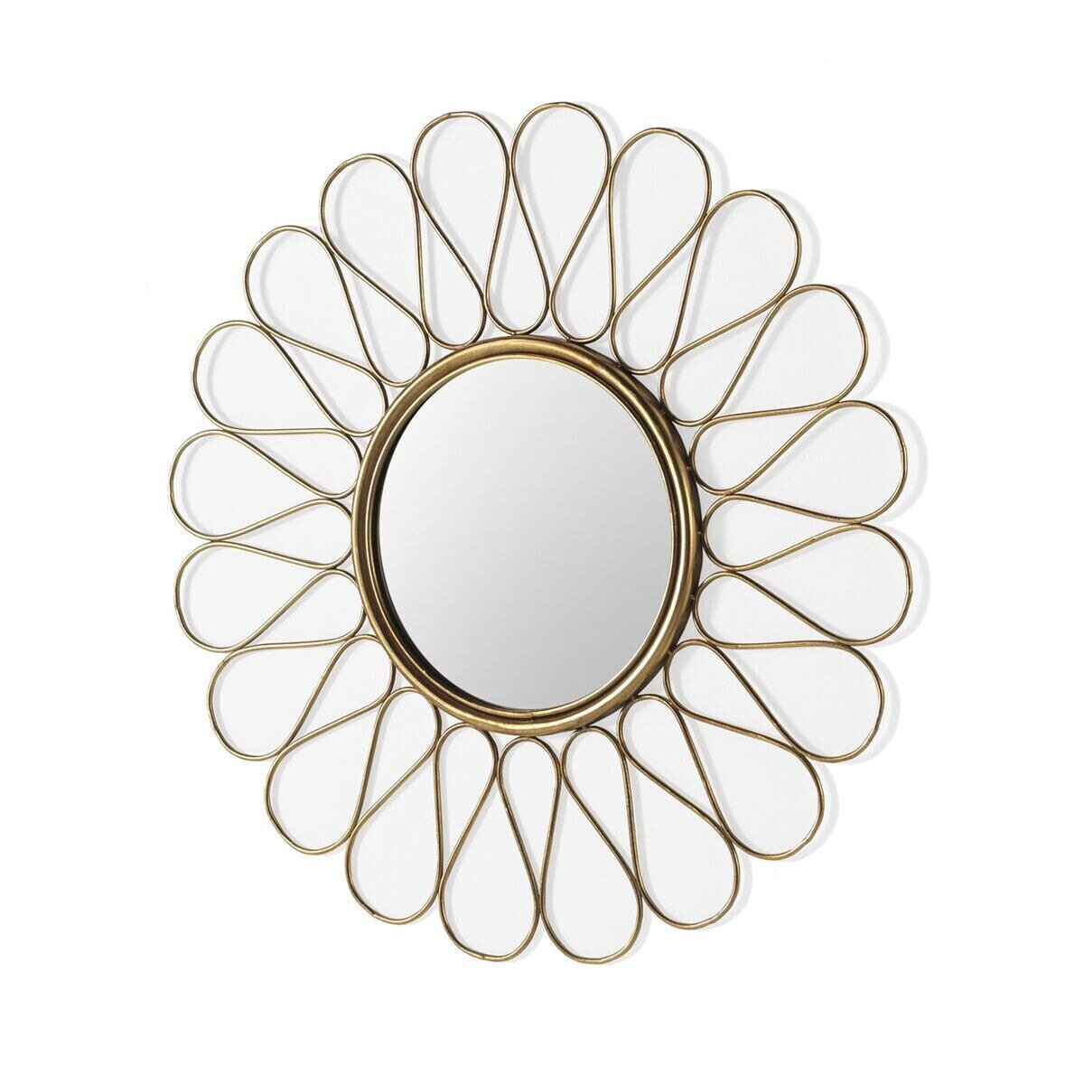 Hanging mirror Alexandra House Living Golden 100 x 100 x 2 cm