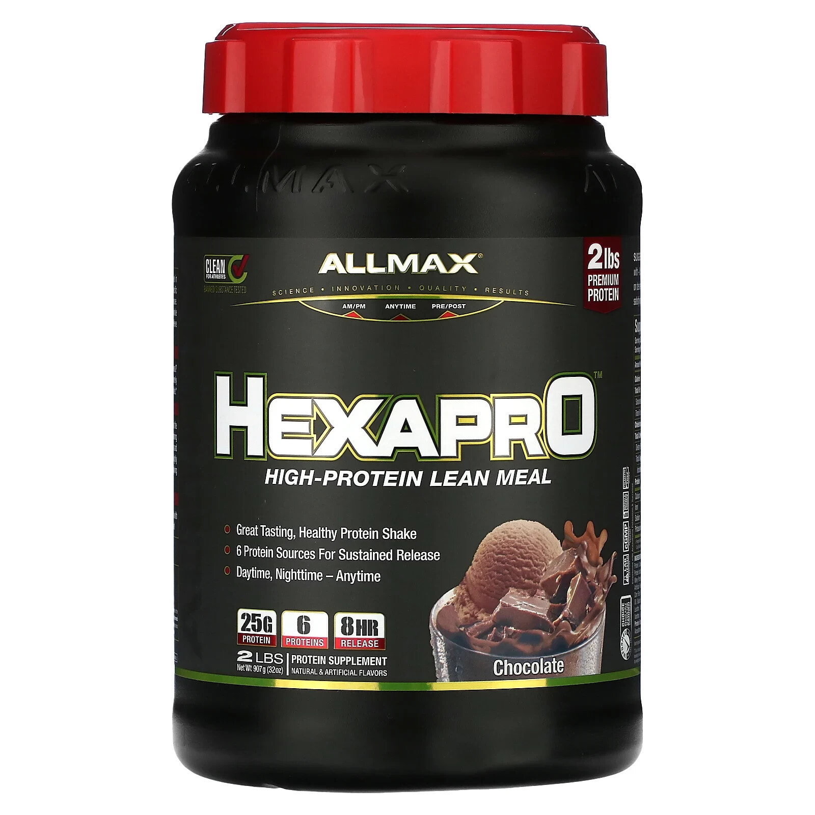 ALLMAX, Hexapro, постная еда с высоким содержанием белка, клубника, 907 г (2 фунта)