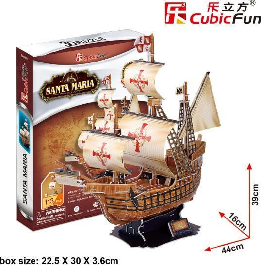 Cubicfun PUZZLE 3D Santa Maria Sailing Ship - T4008H