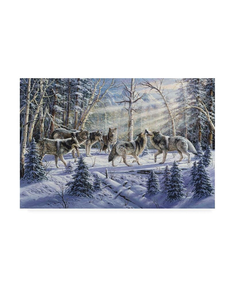 Trademark Global r W Hedge Kindred Spirits Wolves Canvas Art - 36.5