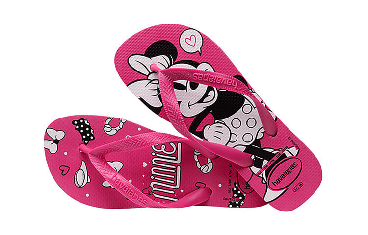 Disney/迪士尼 x Havaianas 卡通印花联名 夹脚人字拖 运动拖鞋 女款 红色 / Тапочки HavaianasDisney 4139412-8910