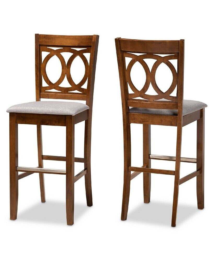 Baxton Studio carson Modern and Contemporary Fabric Upholstered 2 Piece Bar Stool Set