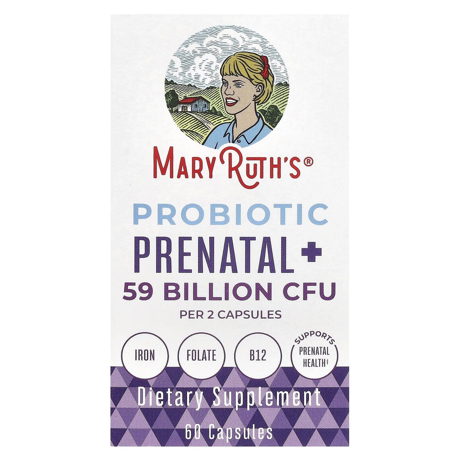 Probiotic Prenatal +, 59 Billion CFU, 60 Capsules (29.5 Billion CFU per Capsule)