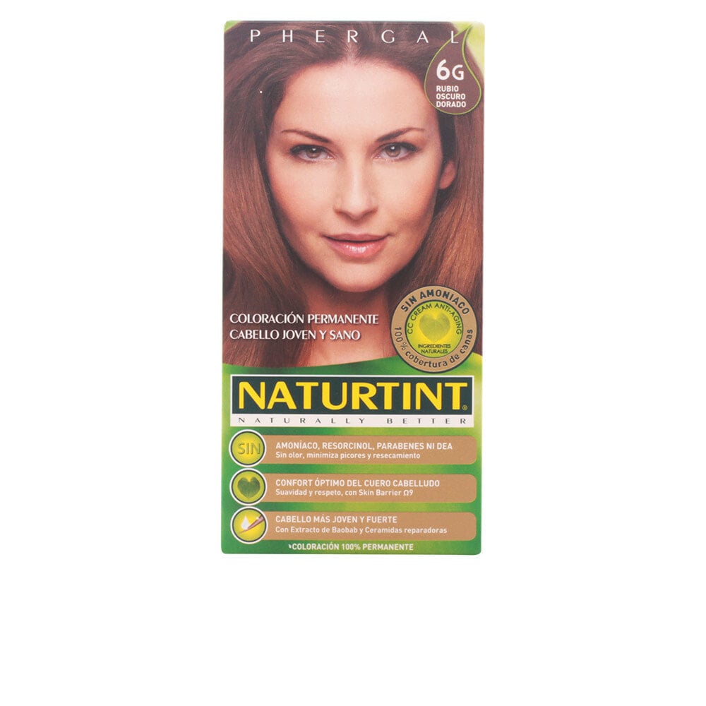 Naturtint Permanent Hair Color No. 6G Dark Golden Blonde Восстанавливающая перманентная краска для волос без аммиака, оттенок темно-русый золотистый