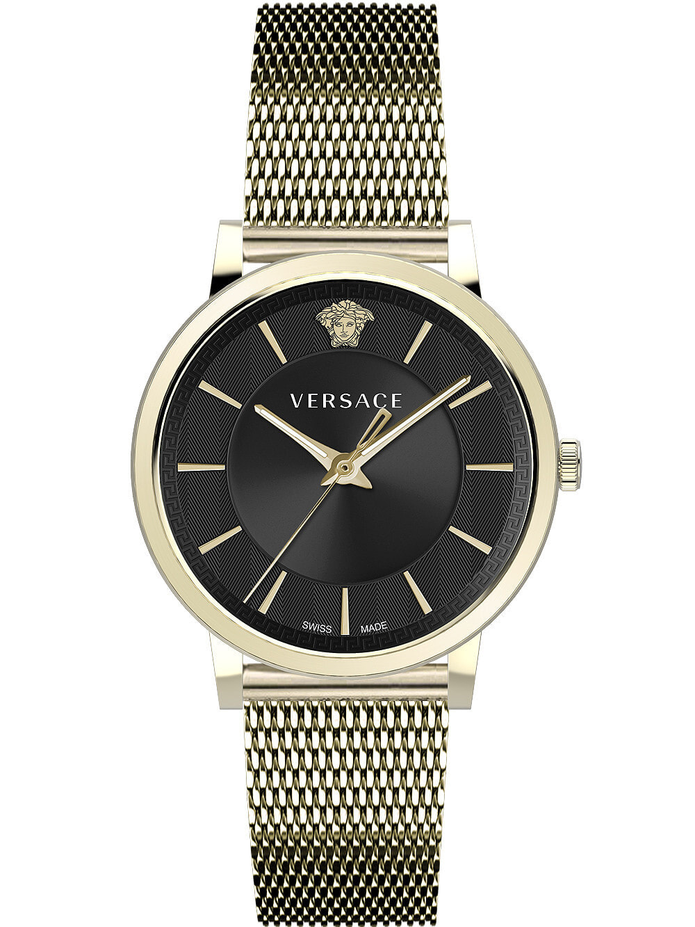 Мужские наручные часы с золотым браслетом Versace VE5A00920 V-Circle mens 42mm 5ATM